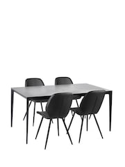 Julian Bowen Set of 2 Black Otto Dining Chairs - Image 8 of 15