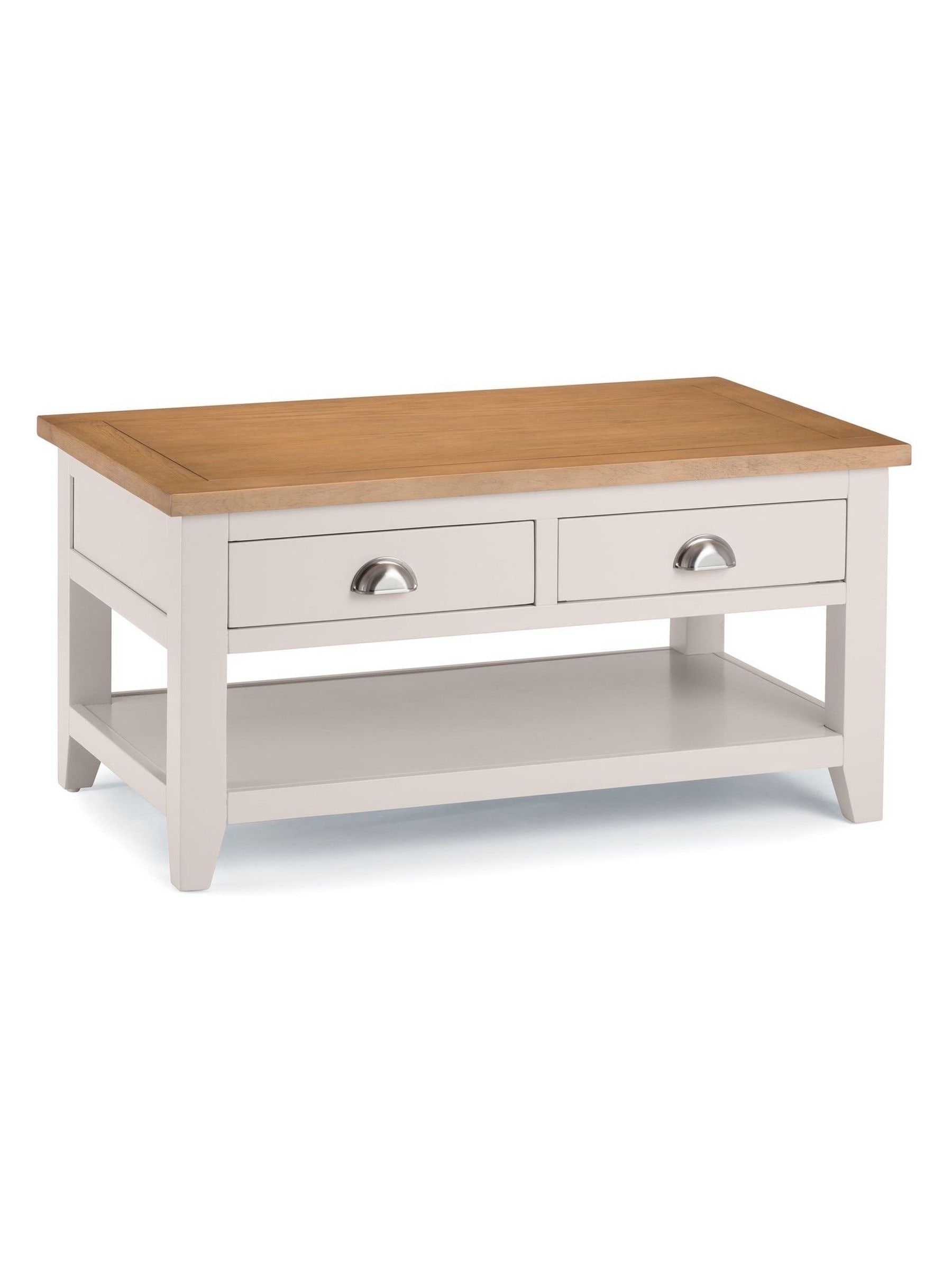 Julian Bowen Richmond 2 Drawer Coffee Table - Grey and Pale Oak - Image 6