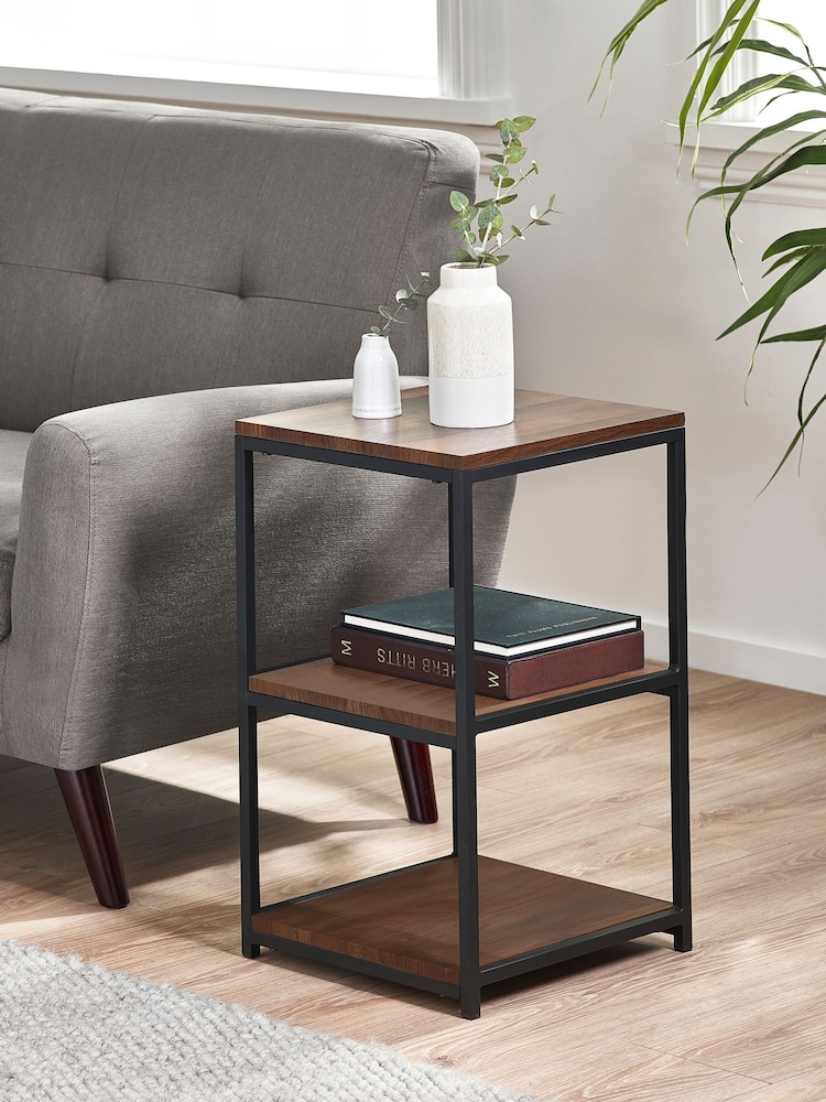 Julian Bowen Walnut Tribeca Tall Narrow Side Table - Image 1 of 5