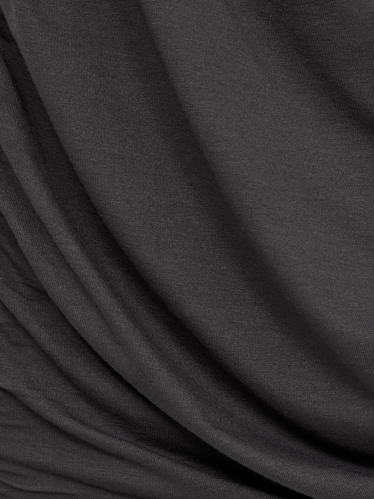 Reiss Charcoal Ari Ruched Jersey Mini Dress - Image 5 of 5