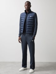 Reiss Airforce Blue Mayer McLaren F1 Team Quilted Hybrid Jacket - Image 1 of 8