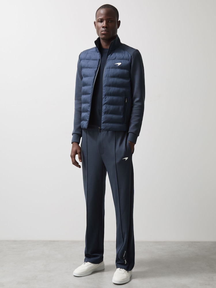 Reiss Airforce Blue Mayer McLaren F1 Team Quilted Hybrid Jacket - Image 1 of 8