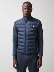 Reiss Airforce Blue Mayer McLaren F1 Team Quilted Hybrid Jacket - Image 3 of 8