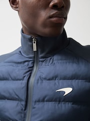 Reiss Airforce Blue Mayer McLaren F1 Team Quilted Hybrid Jacket - Image 4 of 8
