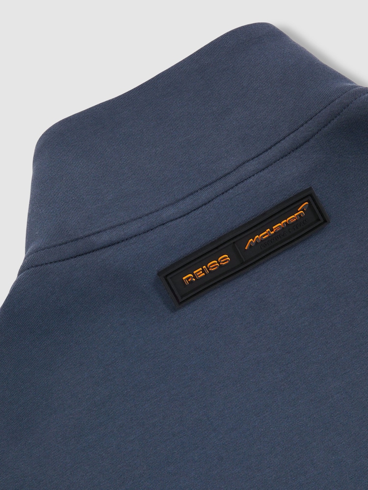 Reiss Airforce Blue Mayer McLaren F1 Team Quilted Hybrid Jacket - Image 8 of 8