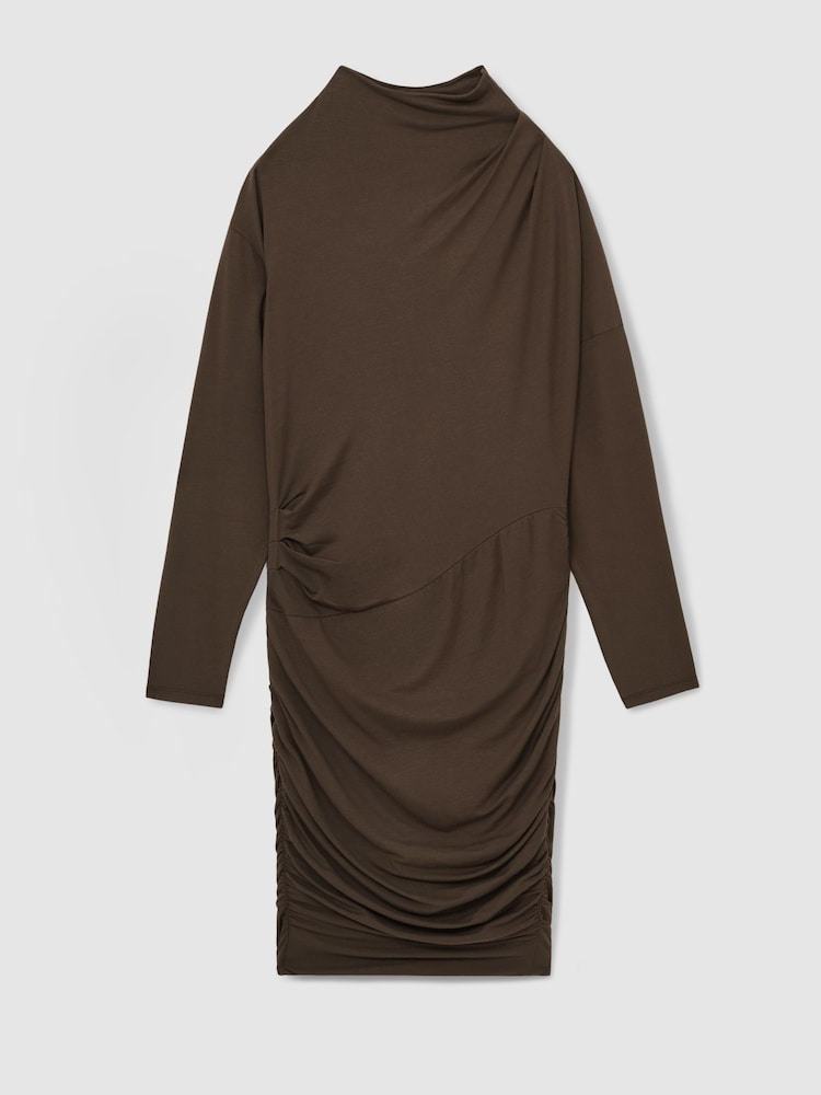 Vizon - Rochie mini din jerseu cu volan Reiss Ari - Imaginea 2 din 6