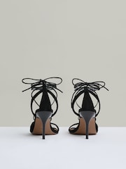 Reiss Black Alexis Suede Strappy Heeled Sandals - Image 4 of 5