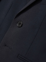 Reiss Navy Hope 9-14 yrs Wool-Blend Single-Breasted Suit Blazer - Image 4 of 4