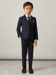 Reiss Navy Hope 9-14 yrs Wool-Blend Suit Trousers - Image 1 of 5