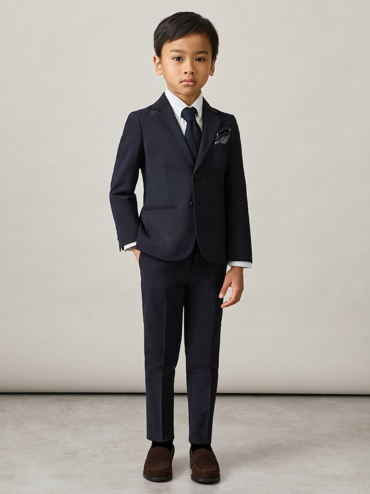 Reiss Navy Hope 9-14 yrs Wool-Blend Suit Trousers - Image 1 of 5