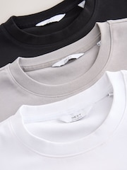 Navy/White/Stone Smart Soft Touch Heavyweight T-Shirts 3 Pack - Image 11 of 12