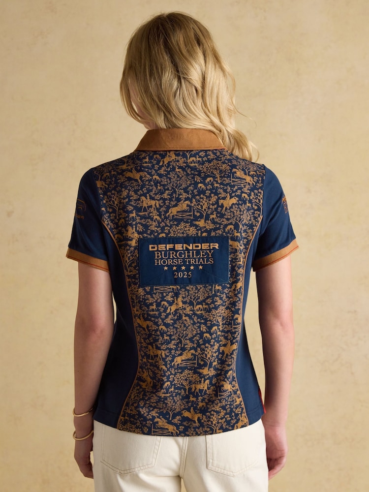 Joules Official Burghley Horse Print Pique Polo Shirt - Imagem 2 de 11