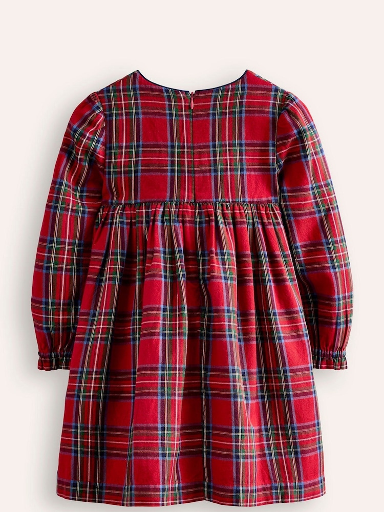 Boden Red Bess Check Cosy Smocked Dress - Image 2 of 3 Boden Red Bess Check Cosy Smocked Dress - Image 2 of 3
