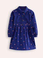 Boden Blue Aubrey Puff Sleeve Toadstool Shirt 100% Cotton Dress - Image 1 of 4