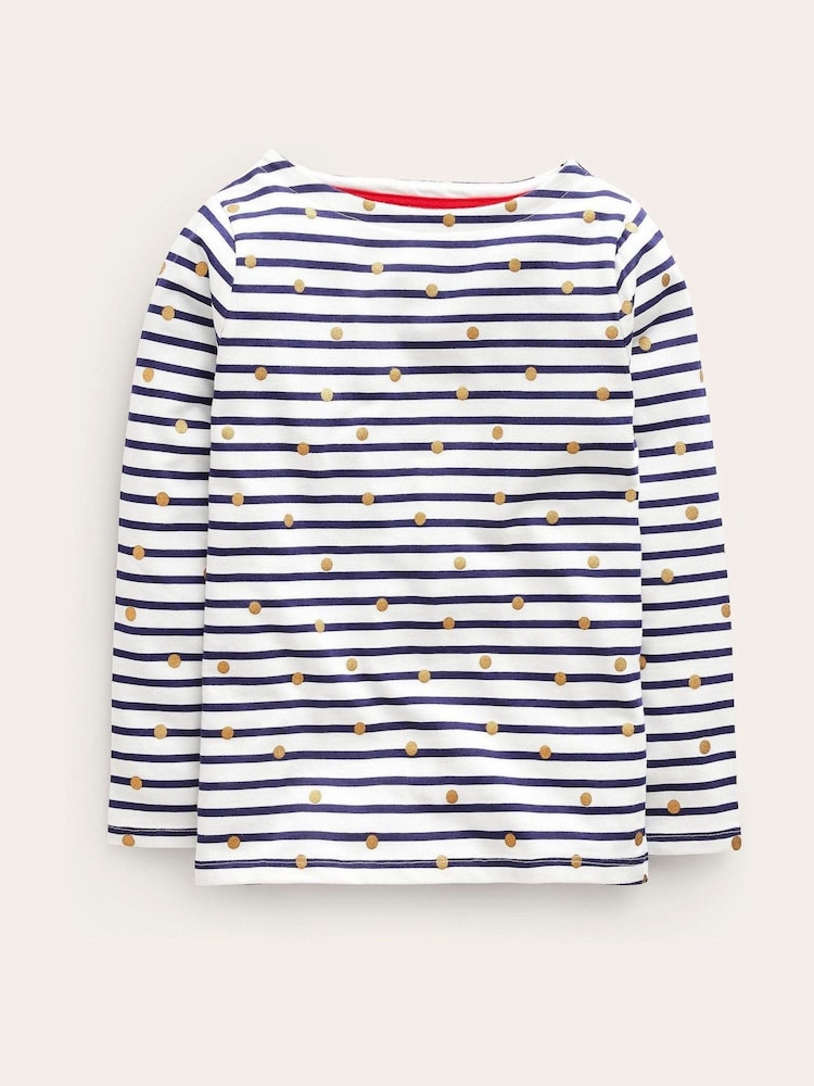 Boden Cream Ella Breton 100% Cotton T-Shirt - Image 1 of 3 Boden Cream Ella Breton 100% Cotton T-Shirt - Image 1 of 3