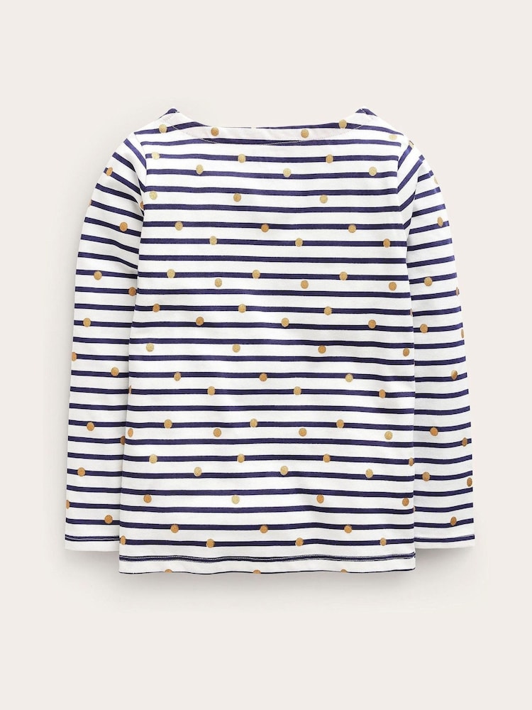 Boden Cream Ella Breton 100% Cotton T-Shirt - Image 2 of 3