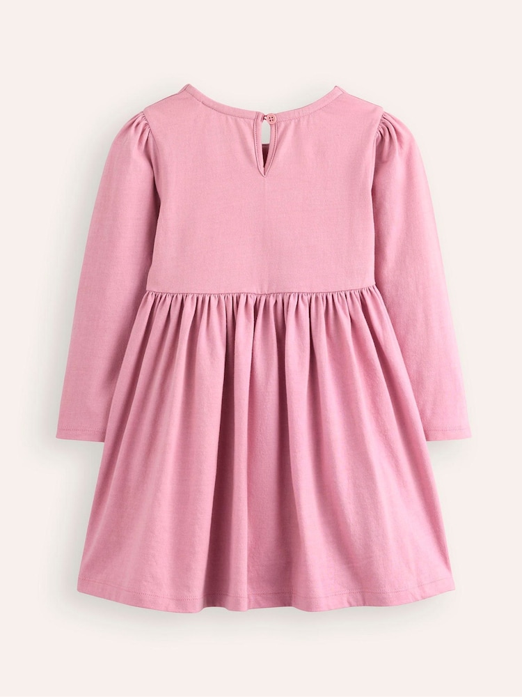 Boden Pink Nellie Woodland Appliqué Flare 100% Cotton Dress - Image 2 of 3