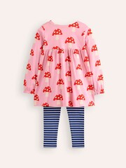 Boden Pink 100% Cotton Print Top and Leggings Set - Image 2 of 3