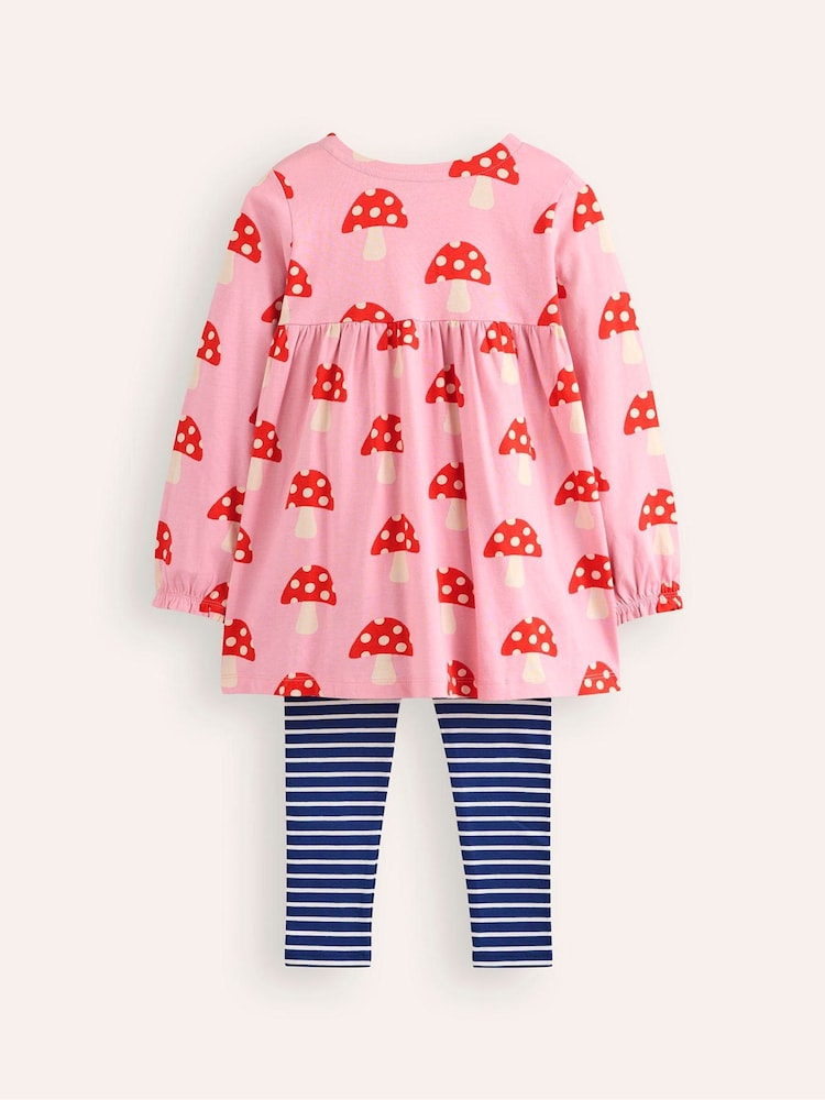 Boden Pink 100% Cotton Print Top and Leggings Set - Image 2 of 3