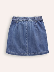 Boden Blue Button Pull-On Mini 100% Cotton Skirt - Image 2 of 3