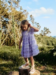 Boden Purple Winnie Tulle Tiered Party Dress - Image 1 of 4