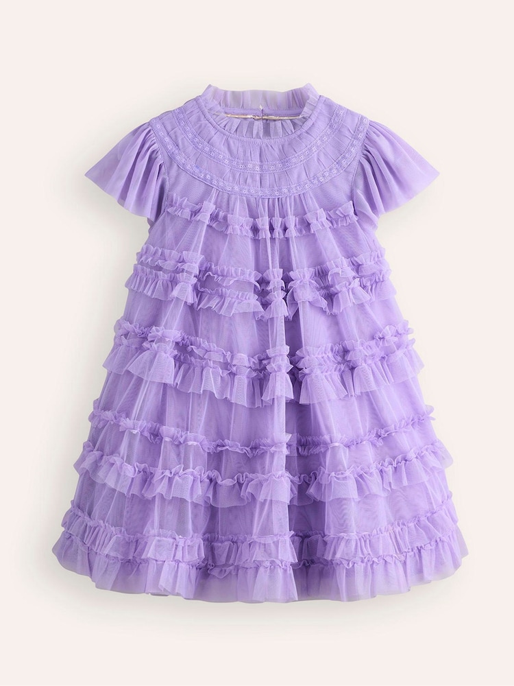 Boden Purple Winnie Tulle Tiered Party Dress - Image 2 of 4