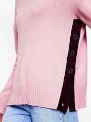 Boden Pink Zia Button Side Jumper - Image 3 of 4