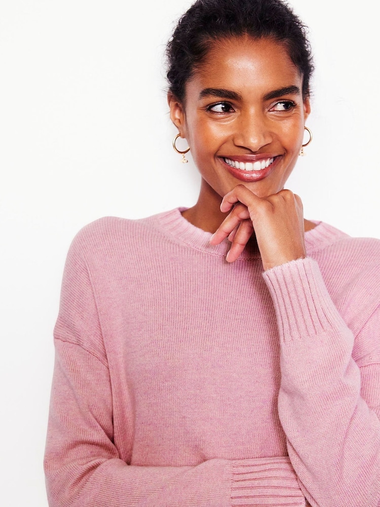 Boden Pink Zia Button Side Jumper - Image 4 of 4 Boden Pink Zia Button Side Jumper - Image 4 of 4