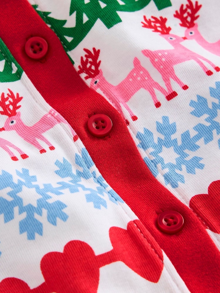 Boden All Christmas Nightwear Fair Isle Pattern Snug All-In-One 100% Cotton Pyjamas - صورة 3 من 3