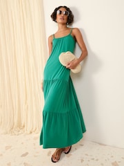 Friends Like These Green Plaited Strappy Maxi Sun Dress - Image 3 of 4