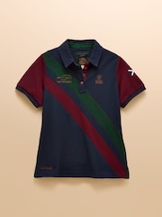 Joules Official Scone Navy Pique Polo Shirt - Image 9 of 9
