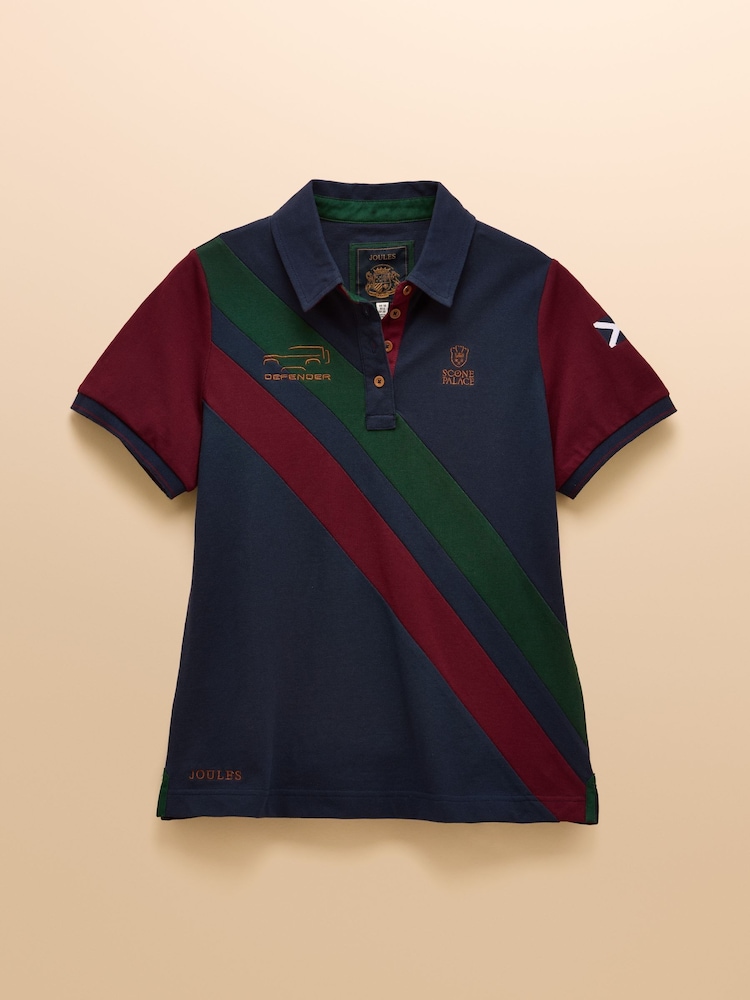 Joules Official Scone Navy Pique Polo Shirt - Image 9 of 9