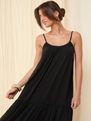 Friends Like These Black Plaited Strappy Maxi Sun Dress - Image 2 of 5
