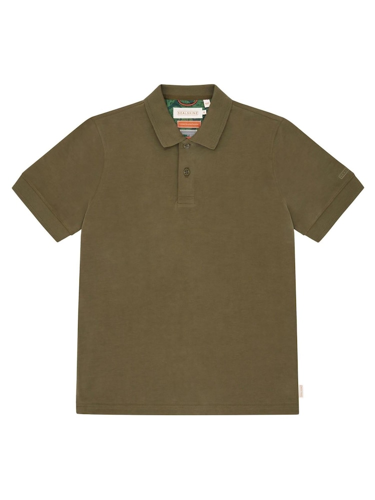 Sealskinz Green Roydon Soft Touch Polo Shirt - Image 6 of 6