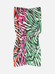 Oliver Bonas Green Zebra Print Lightweight Scarf - Image 4 of 7