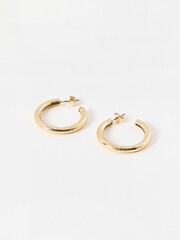 Oliver Bonas Gold Tone Ziada Textured Small Hoops - Image 1 of 3