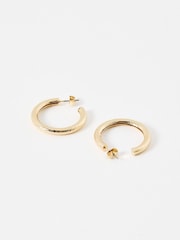 Oliver Bonas Gold Tone Ziada Textured Small Hoops - Image 2 of 3