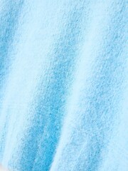 Oliver Bonas Blue Fluffy Chunky Rib Roll Neck Jumper - Image 6 of 6