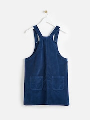 Oliver Bonas Blue Corduroy Pinafore Dress - Image 4 of 7