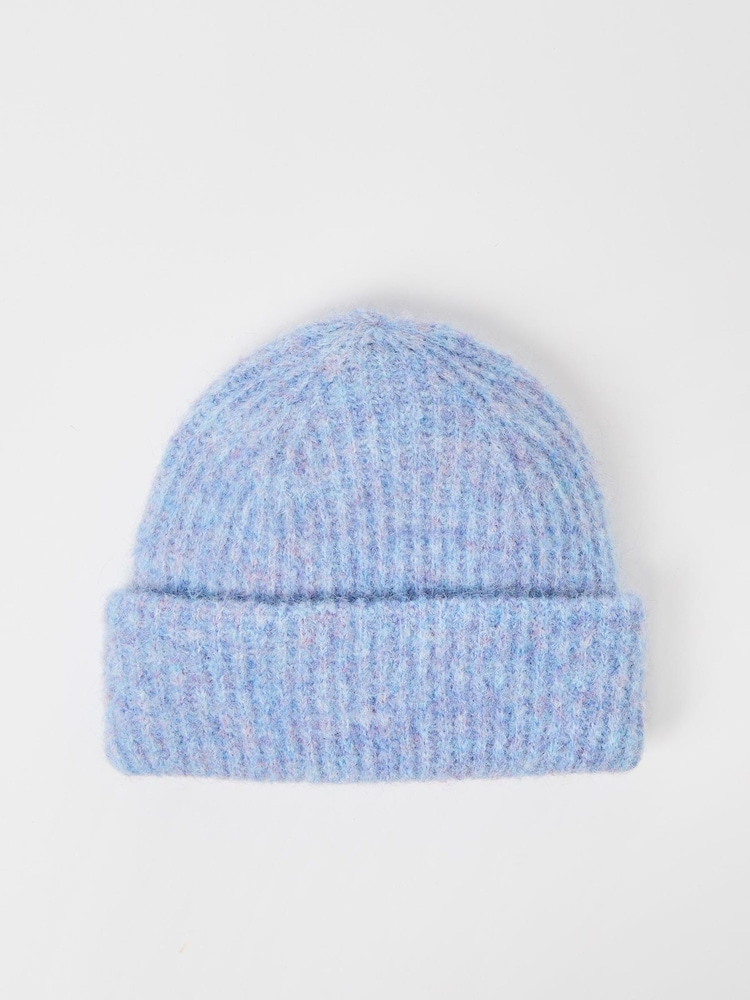 Oliver Bonas Blue Marl Knitted Beanie Hat - Image 1 of 5