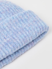 Oliver Bonas Blue Marl Knitted Beanie Hat - Image 4 of 5
