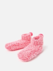 Oliver Bonas Pink Chenille Fluffy Slipper Boots - Image 2 of 6