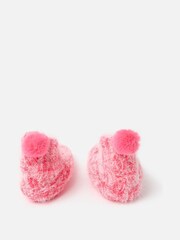 Oliver Bonas Pink Chenille Fluffy Slipper Boots - Image 3 of 6