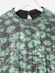 Rochie mini cu paiete și model leopard Oliver Bonas - Image 3 of 5