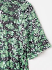 Rochie mini cu paiete și model leopard Oliver Bonas - Image 4 of 5