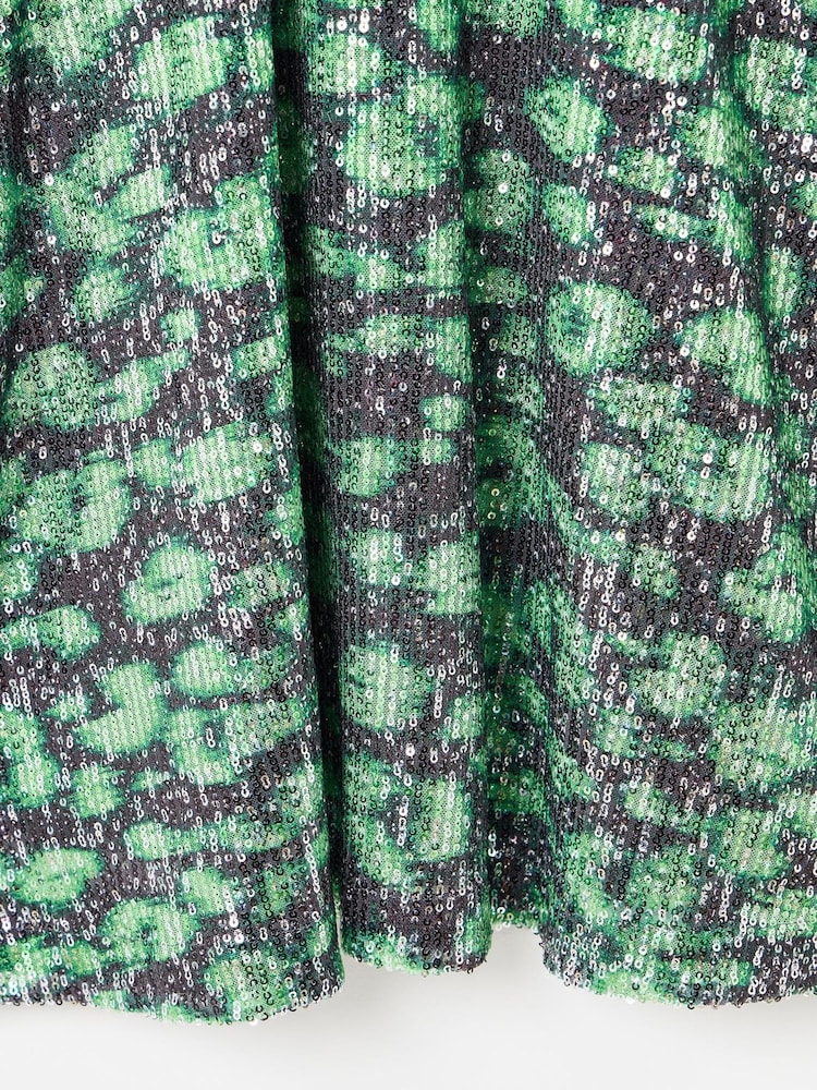 Rochie mini cu paiete și model leopard Oliver Bonas - Image 5 of 5