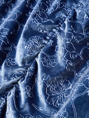 Oliver Bonas Blue Embossed Velvet Top - Image 3 of 6