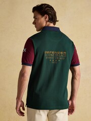 Joules Official Scone Green Colourblock Pique Polo Shirt - Image 2 of 8