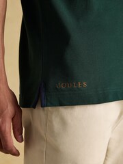 Joules Official Scone Green Colourblock Pique Polo Shirt - Image 4 of 8