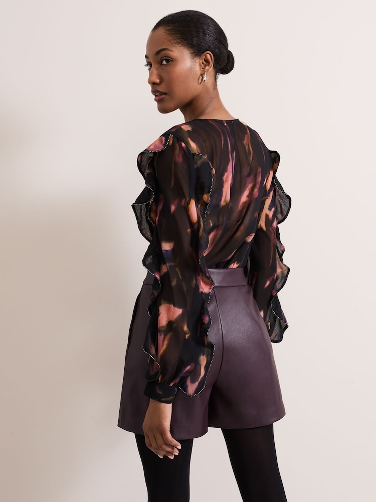 Phase Eight Black Cordelia Ruffle Blouse - Image 2 of 7